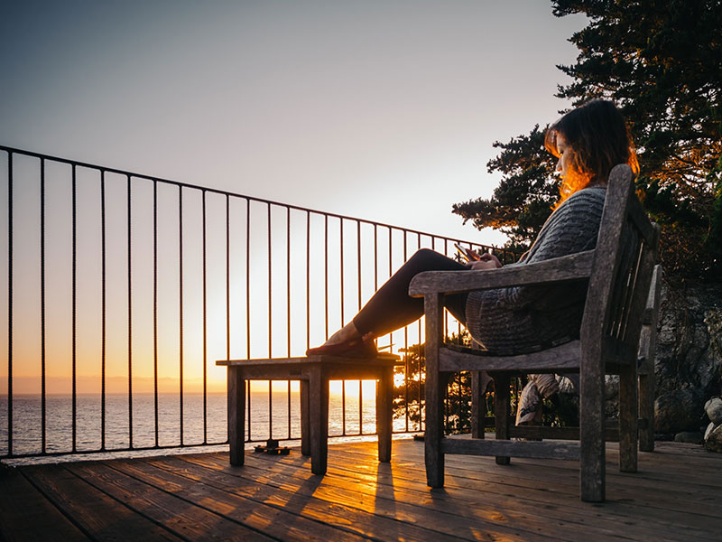 A woman thinking about how to tell the man she's with that she doesn't want kids.