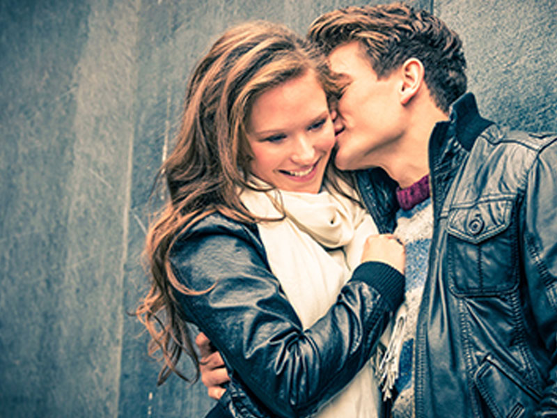 A guy flirting with a woman he really likes.