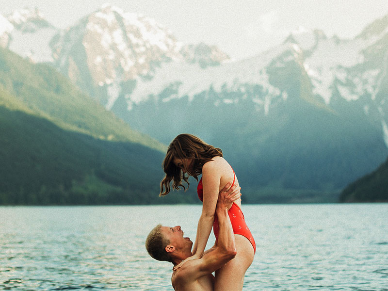 A happy couple who became better people while dating each other.