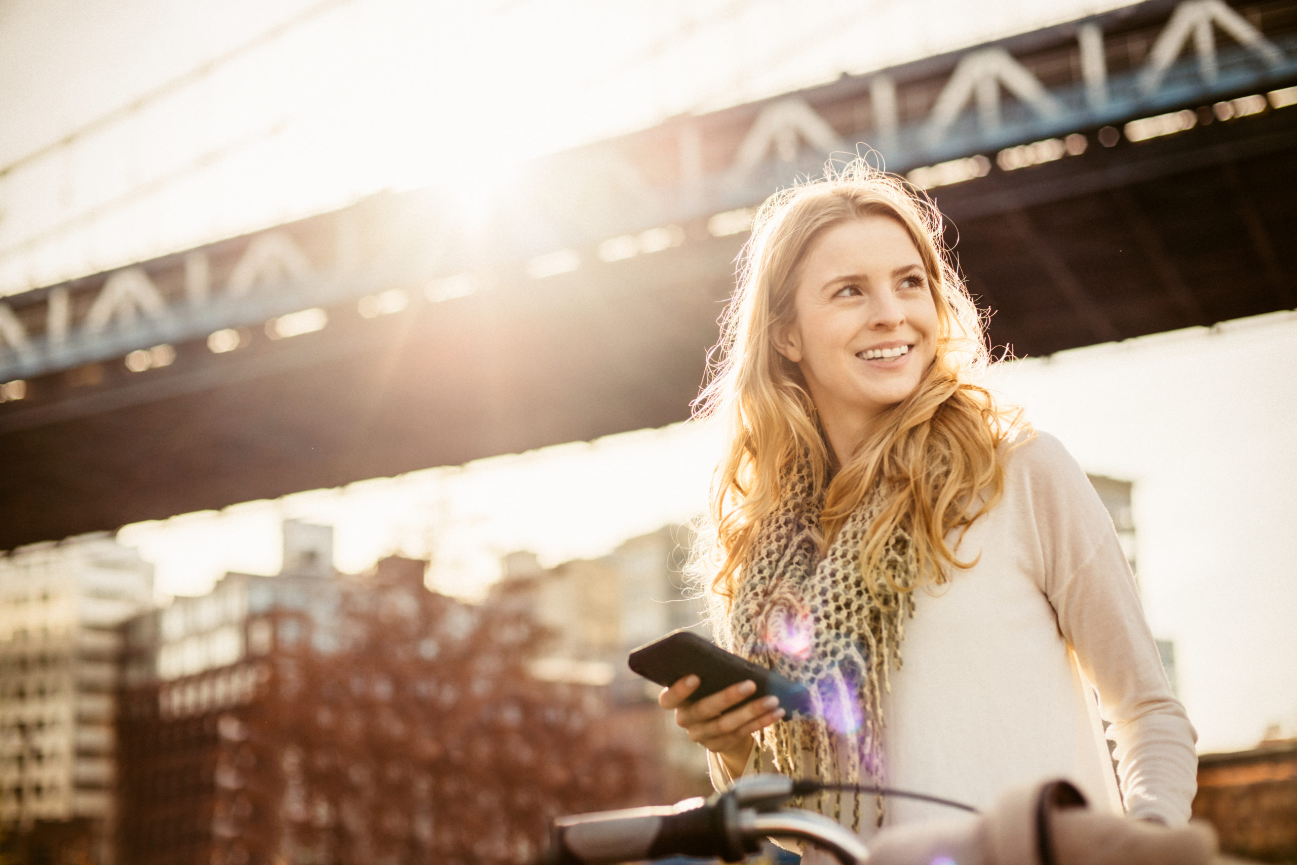 single lady on mobile online dating in NYC